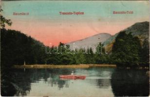 Trencsénteplic-fürdő, Kúpele Trencianske Teplice; Baracska-tó, csónak. Ondreicska Fábián kiadása / Baracska-Teich / lake, rowing boat (fa)