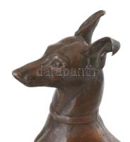 Bezerédi Gyula (1858. - 1925.): Agár 1891. Öntött, patinázott bronz, talapzatán jelzett: B GY 1891, ...