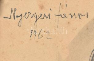 Nyergesi János (1895-1982): Női portré, 1962. Akvarell, papír, jelzett. Üvegezett fakeretben. 43x30 ...