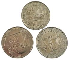 Portugália 1989. 100E Cu-Ni "Az Azori-szigetek felfedezése" + 1991. 200E Cu-Ni "Nyuga...