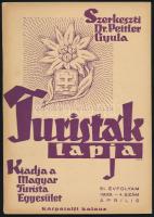 1939 Turisták Lapja 51. évfolyamának 5 száma. Bp., Magyar Turista Egyesület. Papírkötésekben