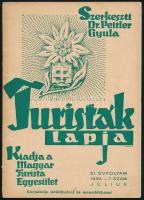 1939 Turisták Lapja 51. évfolyamának 5 száma. Bp., Magyar Turista Egyesület. Papírkötésekben