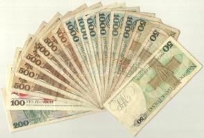 Lengyelország 1986-1988. 50Zl (3x) + 1988. 100Zl + 1986. 200Zl + 1982. 500Zl (7x) + 1982. 1000Zl (6x...