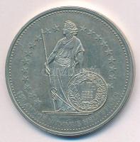 Svájc 2000. 150 éves a svájci Frank kétoldalas fém emlékérem (40mm) T:1- Switzerland 2000. 150th anniversary of the Franc two-sided metal medallion (40mm) C:AU