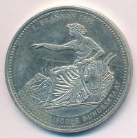 Svájc 2000. "150 éves a svájci Frank" kétoldalas fém emlékérem (40mm) T:1-
Switzerland 20...
