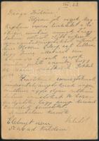 1942 Dr. Heller Bernát professzornak küldött levél a munkaszolgálatban lévő fiától