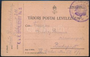 1915 Tábori posta levelezőlap K.u.K. SPITALSCHIFF No. 3.