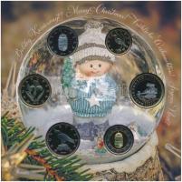 2019. 5Ft-200Ft (6xklf) + "Boldog Karácsonyt" Cu-Zn emlékérem, forgalmi szett dísztokban T...