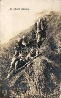 In sicherer Deckung / WWI German military, soldiers in cover (b)