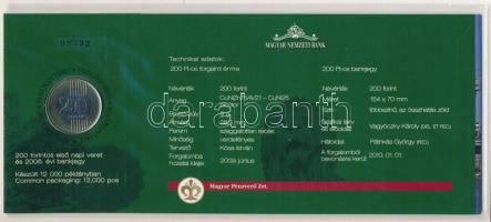 2009. 200Ft elsőnapi veret, sorszámozott "09792" díszcsomagolásban + 2006. 200Ft "FB&...