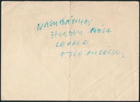 Horthy Béla (1869-1943) festő kézzel írt levele Föld Aurél színházigazgatónak