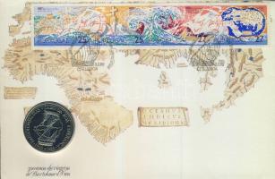 Portugália 1988. 100Esc "Bartolomeu Dias" érmés borítékon bélyegcsíkkal, alkalmi bélyegzővel, hátoldali ismertetővel T:BU
