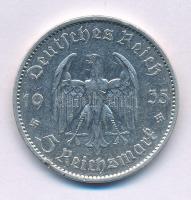 Német Harmadik Birodalom 1935A 5M Ag "Náci hatalom első évfordulója / Potsdami Garrison templom" T:2,2- ph. German Third Reich 1935A 5 Mark Ag "The 1st Anniversary of Nazi rule / Potsdam Garrison Church" C:XF,VF edge error Krause KM#83