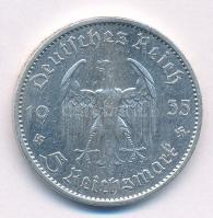 Német Harmadik Birodalom 1935A 5M Ag "Náci hatalom első évfordulója / Potsdami Garrison templom...