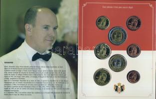 Monaco 2006. 1c,2c,5c,10c,20c,50c,1€,2€ "Albert herceg" próbaveretek, szettben, díszkiadásban T:BU
