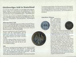 NSZK 1990. 1M + NDK 1978. 1M + egyesült Németország 1990. "Német egység" bélyeges érmés bo...