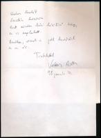 Vámos Miklós: Anya csak egy van. Regény. A szerző, Vámos Miklós (1950-) által DEDIKÁLT példány és a ...