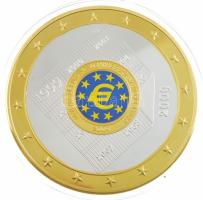 2009. Euró óriások / 10 éves az Euró aranyozott, ezüstözött, részben multicolor fém emlékérem tanúsítvánnyal T:PP