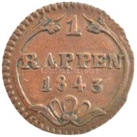 Svájc 1843. 1r Cu T:2  Switzerland 1843. 1 Rappen Cu C:XF Krause KM# 65