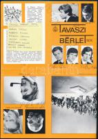 1974 Tavaszi bérlet Ránki Dezső, Perényi Miklós, Balassa Sándor, Onczay Géza, Szenthelyi Miklós, Rudolf Kerer, Lovro von Matalic zeneszerzők és énekesek autográf aláírásaival