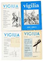 1982-85 A Vigiilia 4 száma, benne Molnár ANtal, Orbán Ottó, Rónay László, Lengyel Balázs autográf al...
