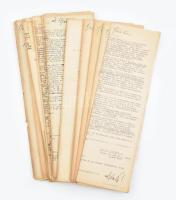 1935-1938 Esztergom szabad királyi megyei város tisztikara 17 db, főleg bizalmas jegyzőkönyve, gépelt, stencilezett, kiegészítő kéziratokkal, jó állapotban