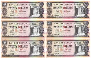 Guyana DN (2018) 20$ (10x) sorszámkövetők C/65 110921-C/65 110930 T:I Guyana ND (2018) 20 Dollars (10x) consecutive serials C/65 110921-C/65 110930 C:UNC Krause P#30