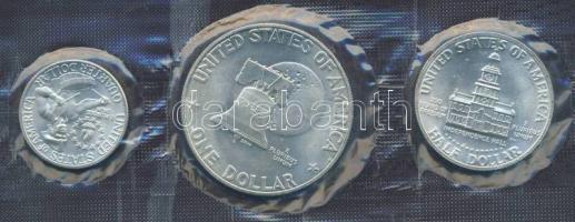 USA 1976. 1/4$ "Wahington", 1/2$ "Kennedy", 1$ "Roosevelt" szettben "200. évforduló" T:BU