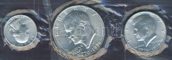 USA 1976. 1/4$ "Wahington", 1/2$ "Kennedy", 1$ "Roosevelt" szettben &q...