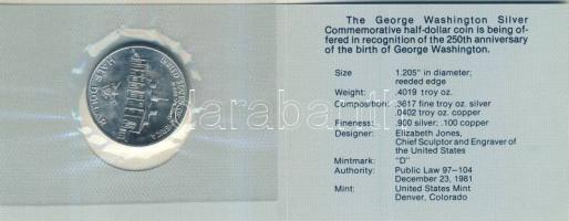 USA 1982. 1/2$ Ag "Washington" díszkiadásban, tanúsítvánnyal T:BU