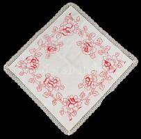 2 db hímzett rózsás terítő: 50x80 cm