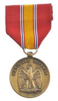 Amerikai Egyesült Államok DN Nemzetvédelem bronz kitüntetés mellszalaggal T:1-  USA ND National defense bronze decoration with ribbon C:AU
