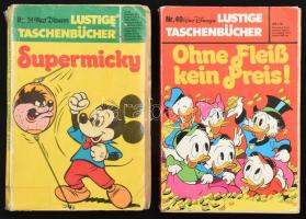 1975-1979 2 db Walt Disney Lustige Taschenbücher német nyelvű képregényfüzet. Egy ragasztott, egy szétvált állapotban.