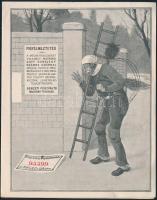 1903 A Nemzeti Pénzváltó Rt. osztálysorsjáték kétlapos, dekoratív előlapú ismertetője, hozzá tartozóan: Mire kell vigyázni osztálysorsjegyek vásárlásánál szórólappal, szép állapotban