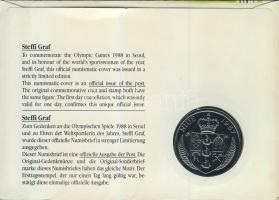 Niue 1987. 5$ "Steffi Graf" bélyeges érmés borítékon elsőnapi bélyegzővel, hátoldali ismer...