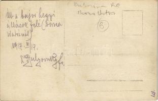 1917 Vatra Dornei, Dornavátra, Bad Dorna-Watra (Bukovina); út a bajorhegyi állások felé / WWI Austro...