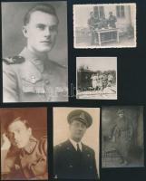 cca 1915-1945 10 db katonai fotó, közte feliratozottak, vegyes méretben és állapotban