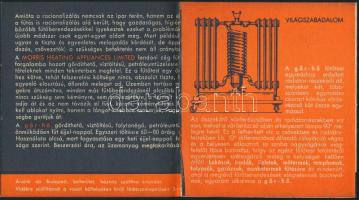cca 1930 Görhő, gördülő fűtőtest ismertető leporelló füzet, rendkívül dekoratív, art-deco rajzokkal,...