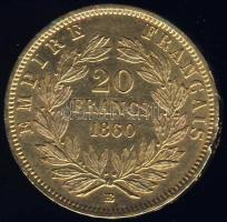 Franciaország/II.Császárság/III.Napóleon 1860BB 20Fr Au 6,45g T:2 ph.