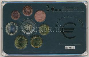 Luxemburg 2002-2006. 1c-2E (8xklf) forgalmi emlékérme összeállítás műanyag dísztokban T:1,1- Luxembourg 2002-2006. 1 Cent - 2 Euro (8xdiff) commemorative coin set in plastic case C:UNC,AU