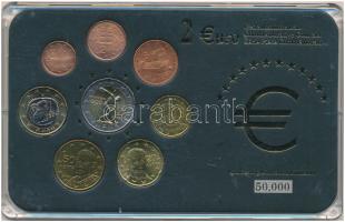 Görögország 2002-2006. 1c-2E (8xklf) forgalmi emlékérme összeállítás műanyag dísztokban T:1,1- Greece 2002-2006. 1 Cent - 2 Euro (8xdiff) commemorative coin set in plastic case C:UNC,AU