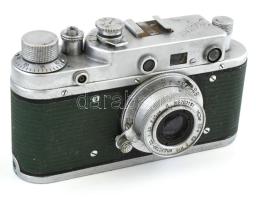 Zorkij szovjet távmérős fényképezőgép, Industar-22 50 mm f/3,5 objektívvel, eredeti bőr tokjában / v...