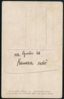 1916 Katonai egység a Kamaraerdőn, hátoldalon feliratozott fotó, felületén kis törésnyomok, 8,5×14 c...