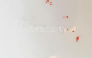 Német porcelán puttós figura. Fehér mázas, aranyozott, jelzett, hibátlan 18 cm