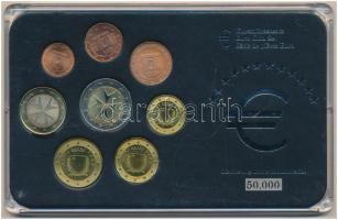 Málta 2008. 1c-2E (8xklf) forgalmi sor műanyag dísztokban T:1,1- Malta 2008. 1 Cent - 2 Euro (8xdiff) coin set in plastic case C:UNC,AU