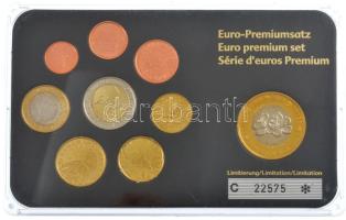 Szlovénia 2007. 1c-2E (8xklf) forgalmi sor + 2003. 1E próbaveret műanyag tokban T:1 Slovenia 2007. 1 Cent - 2 Euro (8xdiff) coin set + 2003. 1 Euro trial strike in plastic case C:UNC