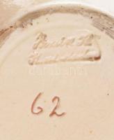 Bozsik Kálmán Kunszentmárton magyaros mintás mázas kerámia váza. Jelzett, máz lepattanásokkal 17 cm