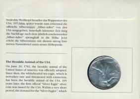 USA 1992. 1$ Ag 31,2g érmés borítékon 2 db bélyeggel, alkalmi bélyegzővel, hátoldali ismertetővel T:...