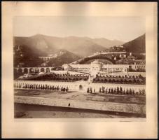 cca 1900 Genova, Camposanto (temető), nagyméretű, kartonra kasírozott fotó, 28x22,5 cm / Genova, Camposanto (cemetery), large-size vintage photo