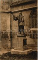 Brassó, Kronstadt, Brasov; Honterusdenkmal / Honterus szobor a Fekete templom udvarán. H. Zeidner kiadása / statue